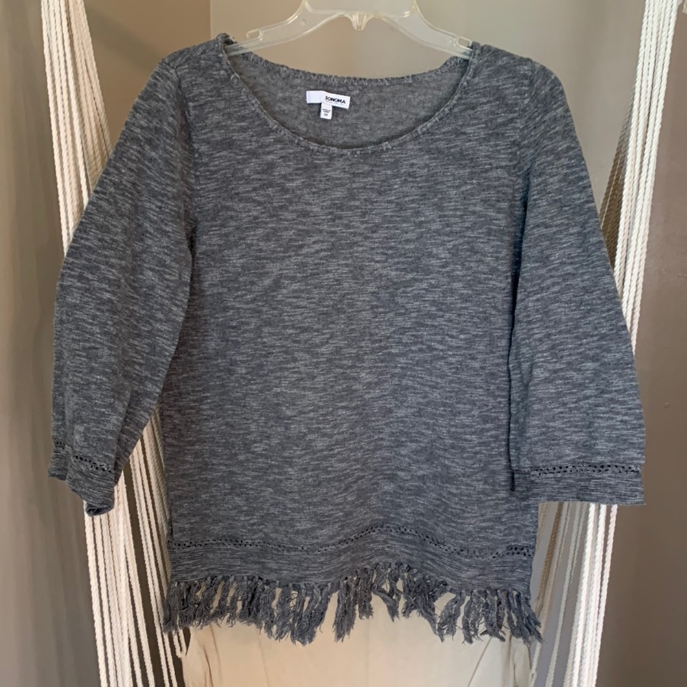 Sonoma- Medium Light Gray 3/4 sleeve Sweater